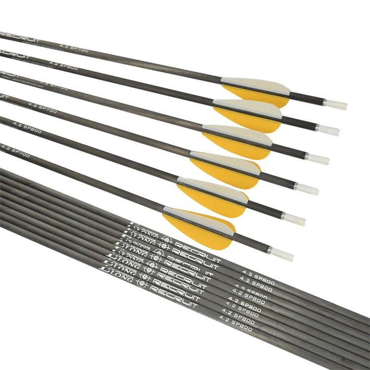 Support customized ODM and OEM i.d.6.2mm carbon fiber arrow shaft plastic streamline vanes popular archery arrow