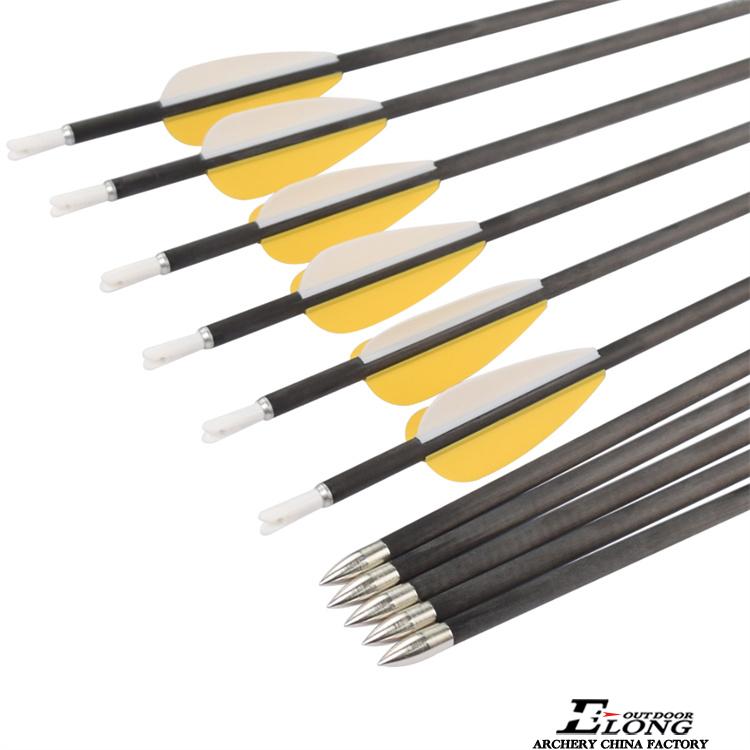 Support customized ODM and OEM i.d.6.2mm carbon fiber arrow shaft plastic streamline vanes popular archery arrow