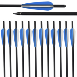 Crossbow Bolt Glass Fiber Arrow Blue Color Vane 125 Grain Screw Field Point Crossbow Arrow