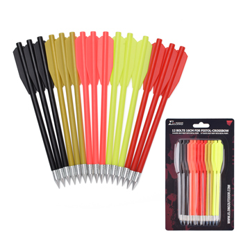 Plastic fishing bolt 6.8 pouces, 12 pièces, axe en plastique, Xbow, pour  arbalète de pistolet de 50 à 130 livres, noir/jaune/rouge