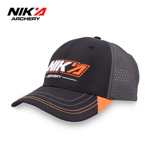 Nika Archery Mesh Back Baseball Cap Orange Embroidered Logo Trucker Hat