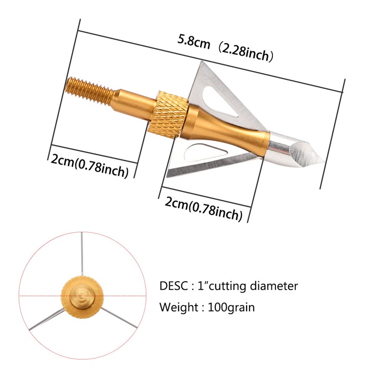 6X Broadheads Archery Hunting Arrowhead 100Gr 3 Bla (3).jpg