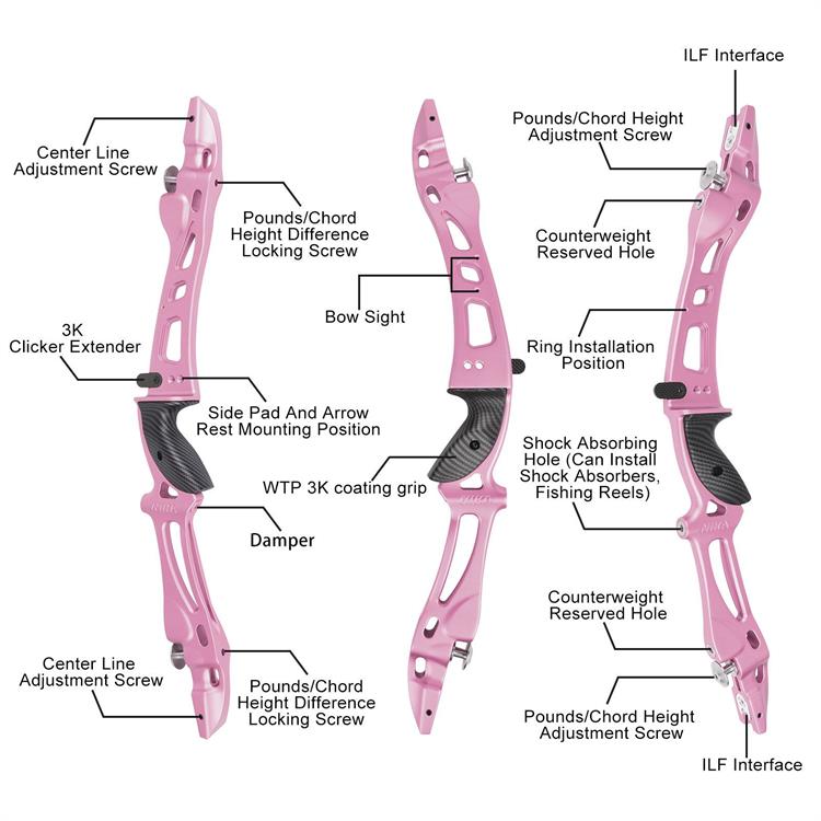 25 Barebow ILF Recurve Riser-PINK.jpg